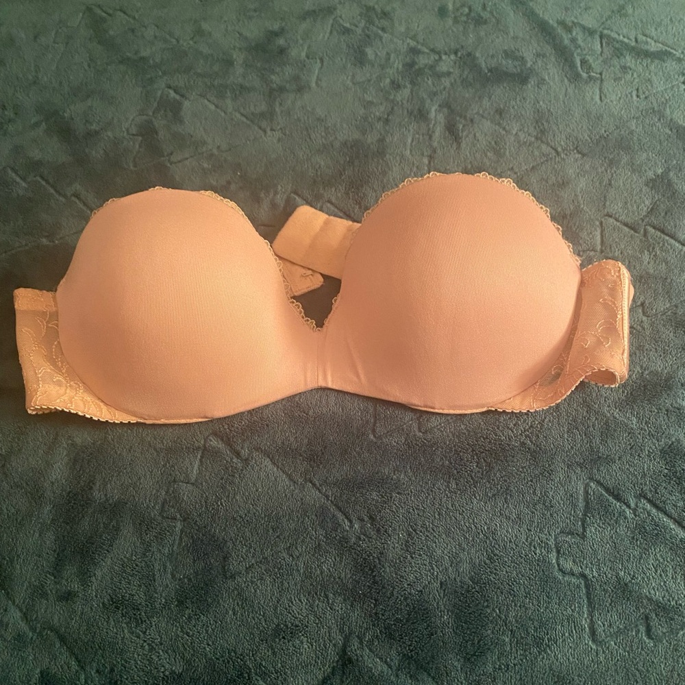 Lily of France Blush Strapless Lace-Trim Bandeau Bra
